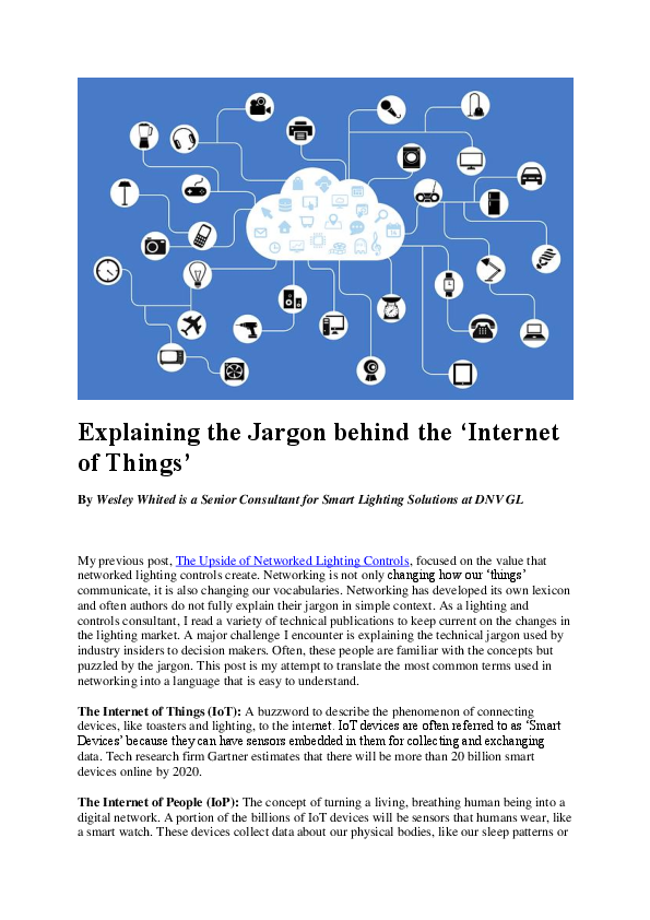 Explaining the Jargon behind the Internet of Things