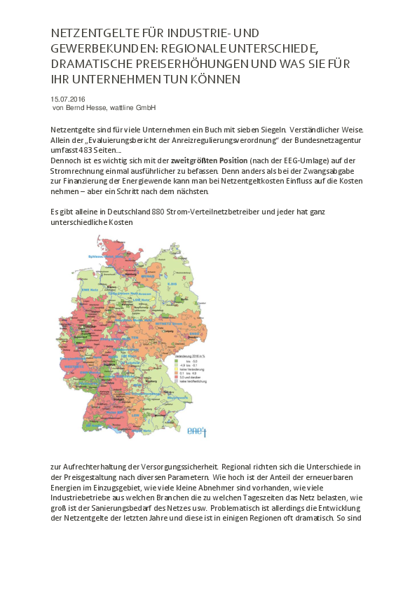Stromkosten sparen durch Netzentgeltoptimierung