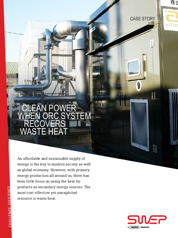 Clean Power when ORC System recovers Waste Heat