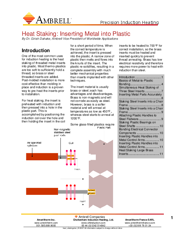 Metal-to-Plastic Insertion with Induction Heating