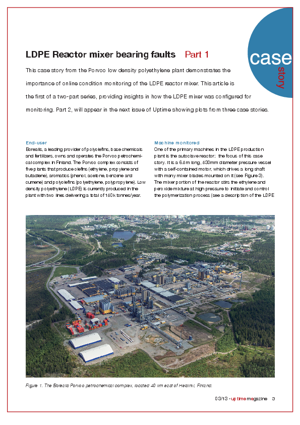 Online condition monitoring of the LDPE reactor mixer at polyethylene plant