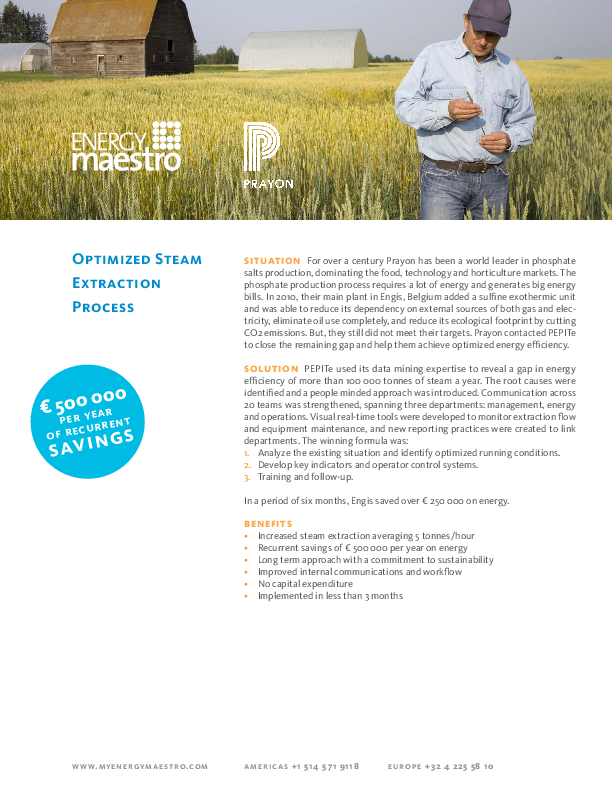 Prayon case study: with data mining to energy efficiency improvements