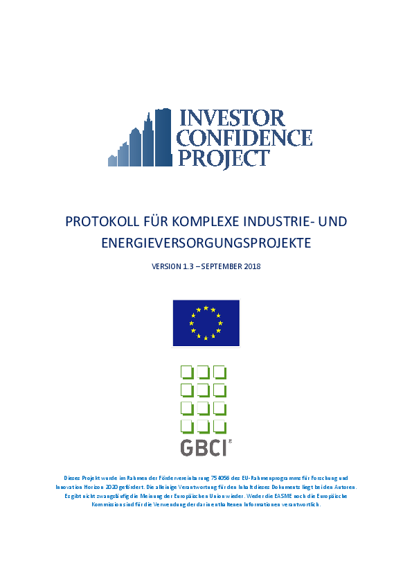 Protocol: Complex Industry & Energy Supply 2018 (GER)
