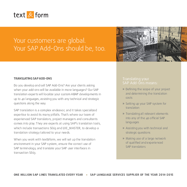 Translating SAP Add-Ons