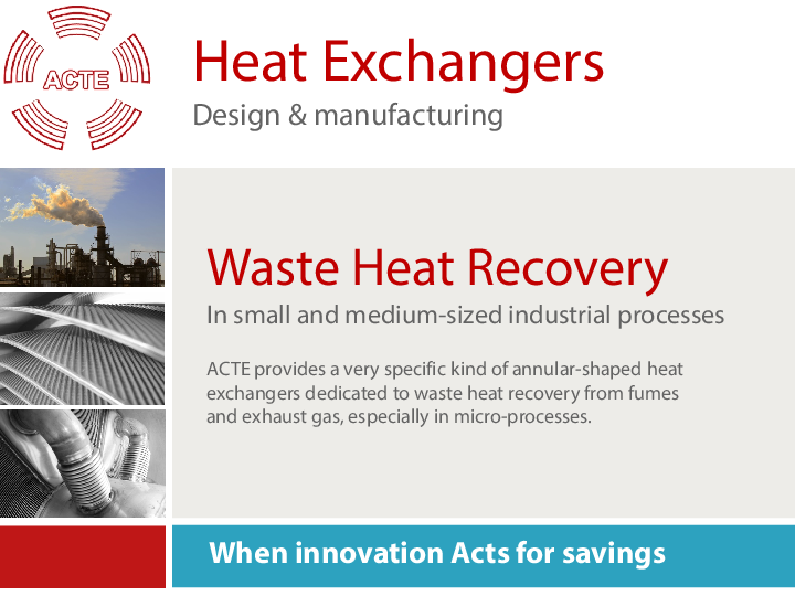 Waste Heat Recovery in SME industrial processes