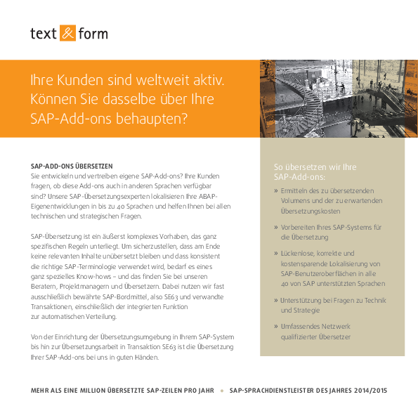 SAP Add-ons übersetzen