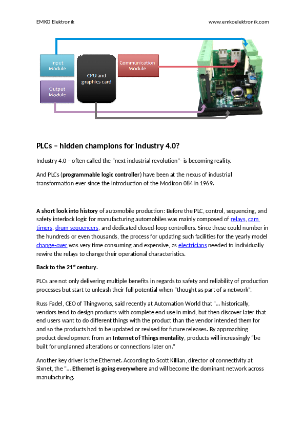 PLC - hidden champions for industry 4.0?