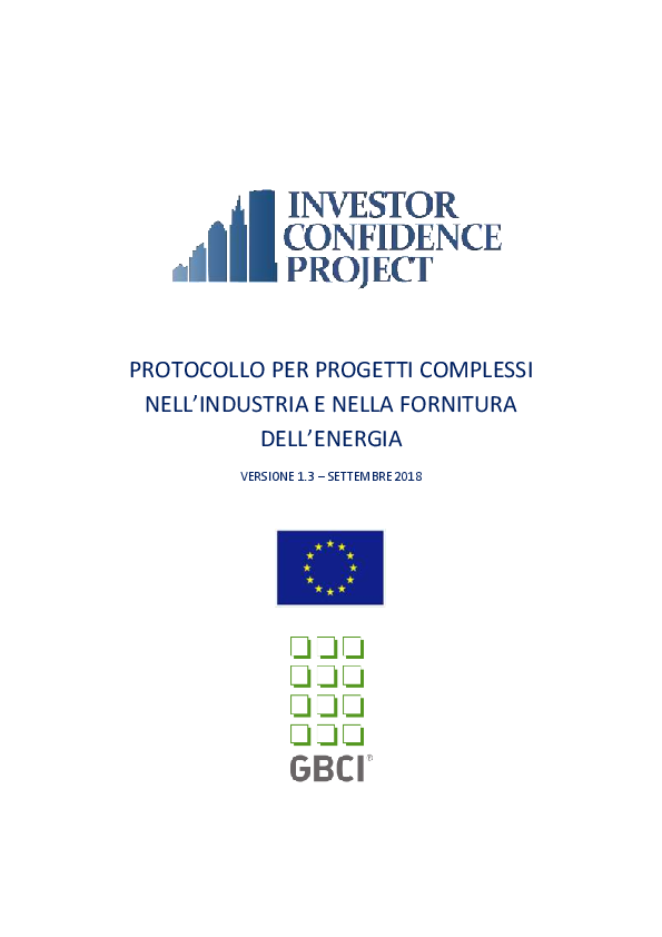 Protocol: Complex Industry & Energy Supply 2018 (ITA)