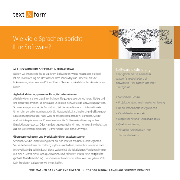 Wieviele Sprachen spricht ihre Software?