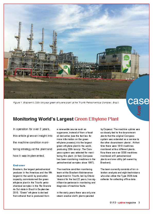 Insight into the machine condition monitoring strategy at Braskem petrochemical plant