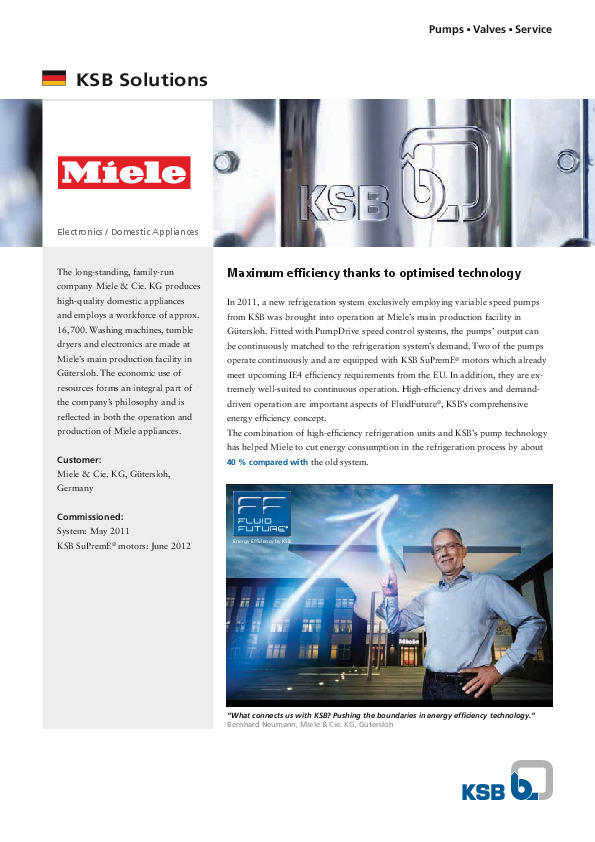 Miele - pumps in refrigeration system